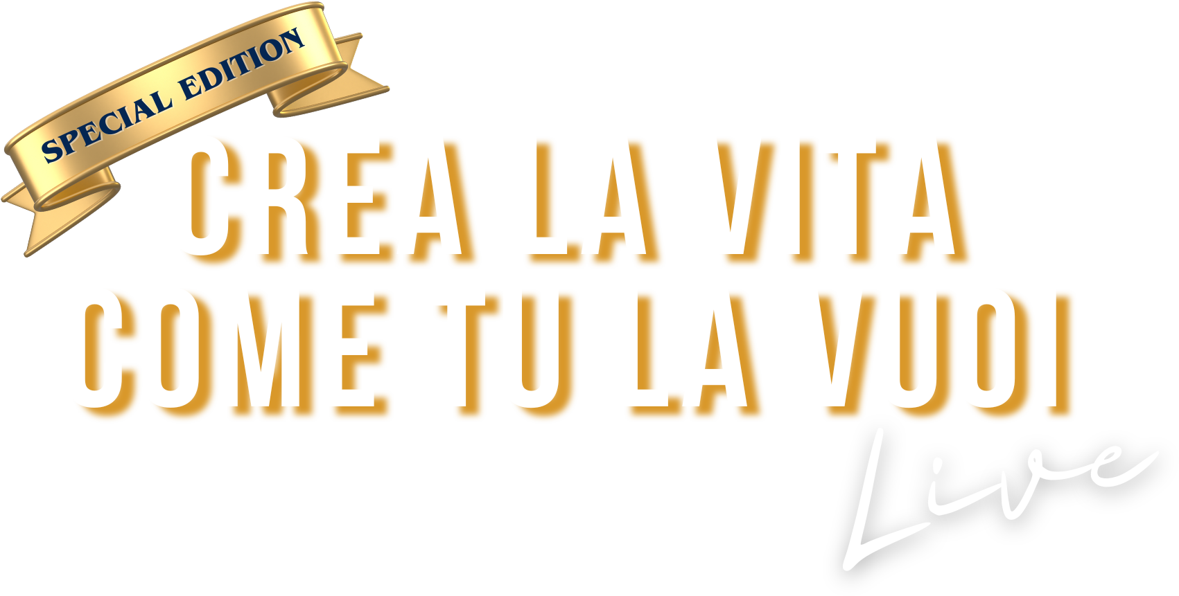 Crea La Vita come Tu la Vuoi LIVE Ottobre | Italo Pentimalli - Logo Evento Bianco
